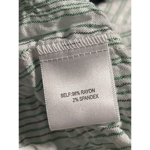 Jane + Delancey Sleeveless Striped Button Down Shirt Small Green White Relaxed - Picture 8 of 9